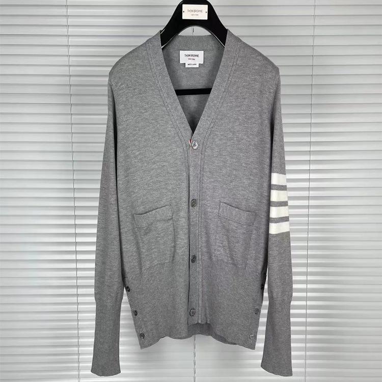 TB Унисекс Шерстяной Кардиган с Четырьмя Полосками - Повседневная Куртка Осень/Зима