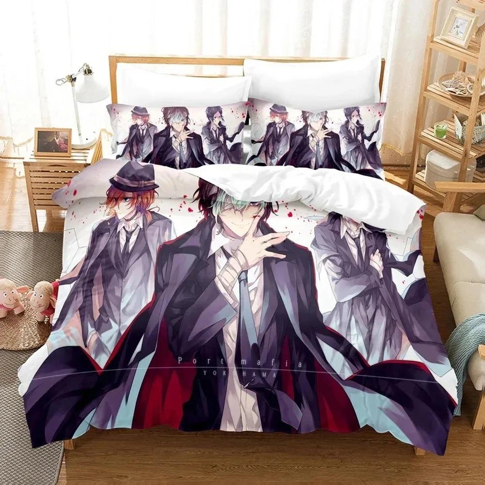 3D Постельное белье с аниме 'Bungo Stray Dogs' Двуспальное Twin King Пододеяльник Одеяло Наволочка Для Мальчиков Девочек Взрослых Спальни