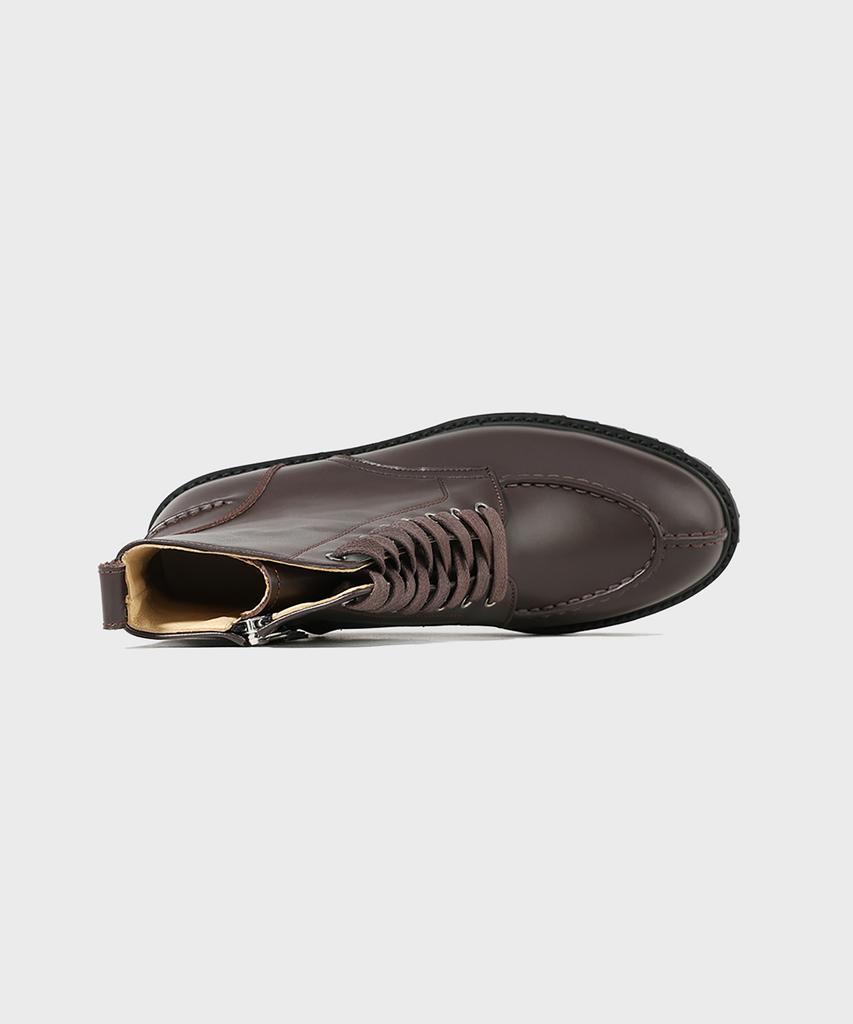 FIRENZE ATELIER [Vibram] Y-Tip Line Hidden Zipper Lace-Up Boots 7600 [Brown Fg]