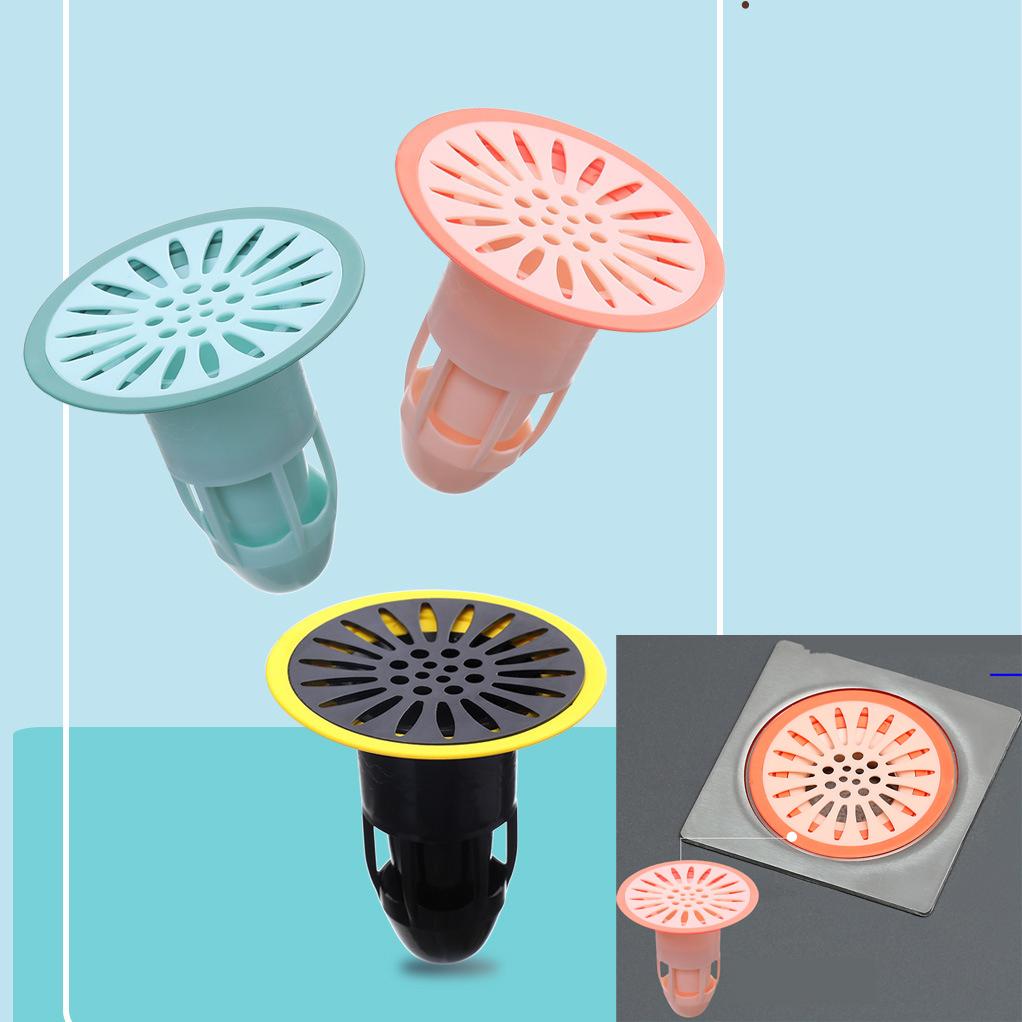 Upgraded Deodorizing Floor Drain Hair Catcher Durable Silicone Hair Stopper Shower Drain Covers Suit for Sink Bathroom Bathtub and Kitchen