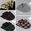 Plaid Fake Collar Shirt Women And Men Size 38 To 44 Dachable Collar Half Shirt Women Men False Collar Tie White Lapel Faux Col