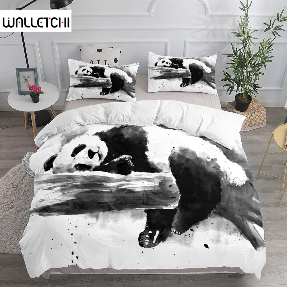 Комплект постельного белья Ink Splash Giant Panda King Queen Double Full Twin Single Size