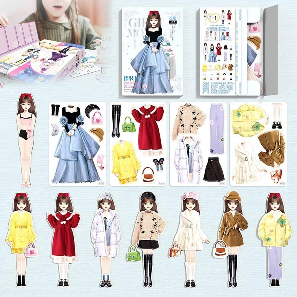 Игры на одевание принцессы одеваются наклейки бумага DIY наклейка украшение игрушка ребенок