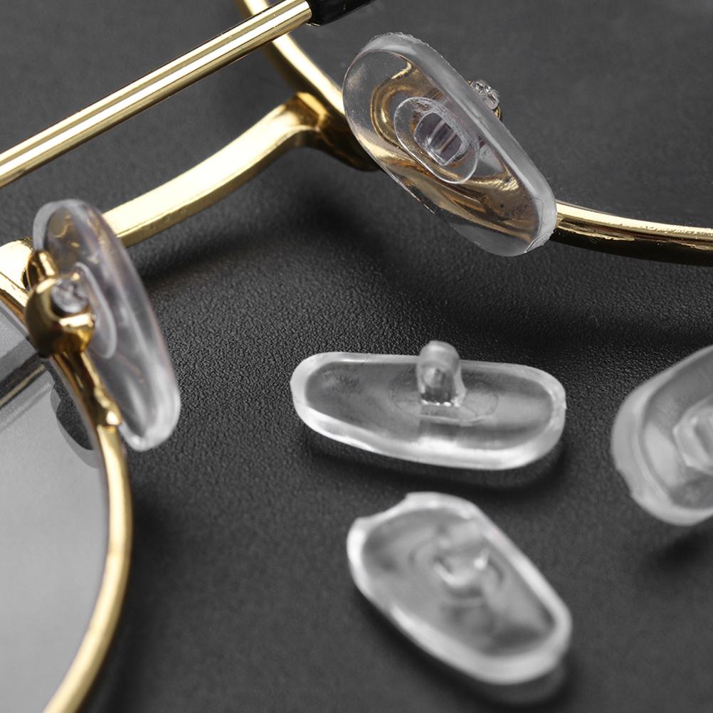 Набор для ремонта очков Мягкие силиконовые носоупоры с воздушной камерой Винты для очков Набор микро-отверток Серебристый