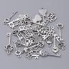 30x Bulk Assorted Antiqued Silver Key Charms for DIY Necklace Jewelry Making