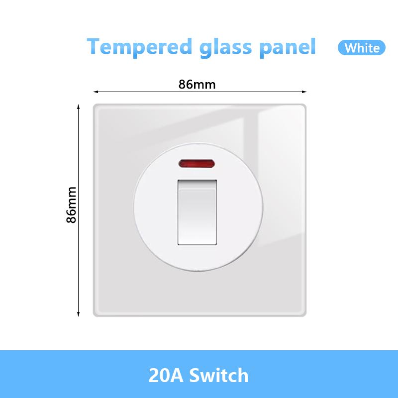 Белый светодиодный индикаторный световой выключатель Панель стеклянная клавиша пианино Самовосстанавливающийся настенный выключатель розетка, UK FR EU Универсальная электрическая розетка USB