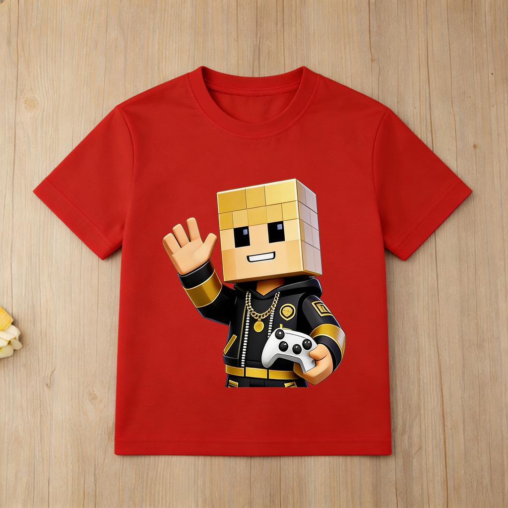 Детская футболка с принтом игры Roblox, черная, с коротким рукавом, повседневная футболка для мальчиков и девочек
