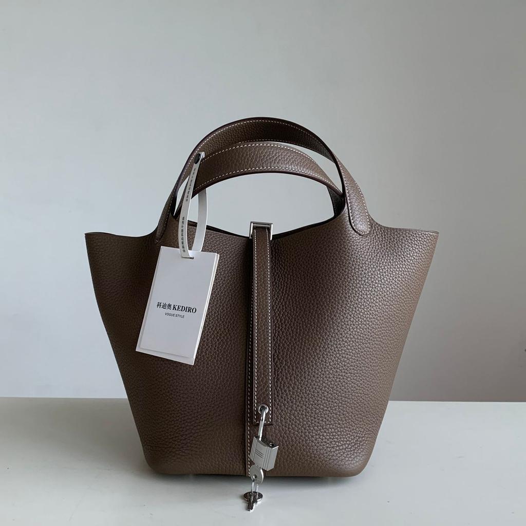 KEDITRO Picotingbo Half Hand Wax Thread Bucket Handheld Женская сумка Модная и простая корзина для овощей 22 см