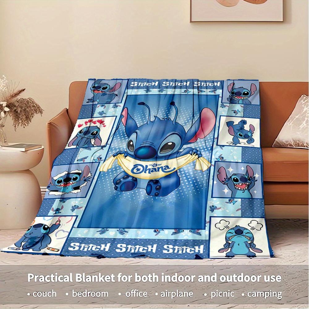1pc Velvet Stitch Ohana Blanket - Cute Cartoon Bedding Throw