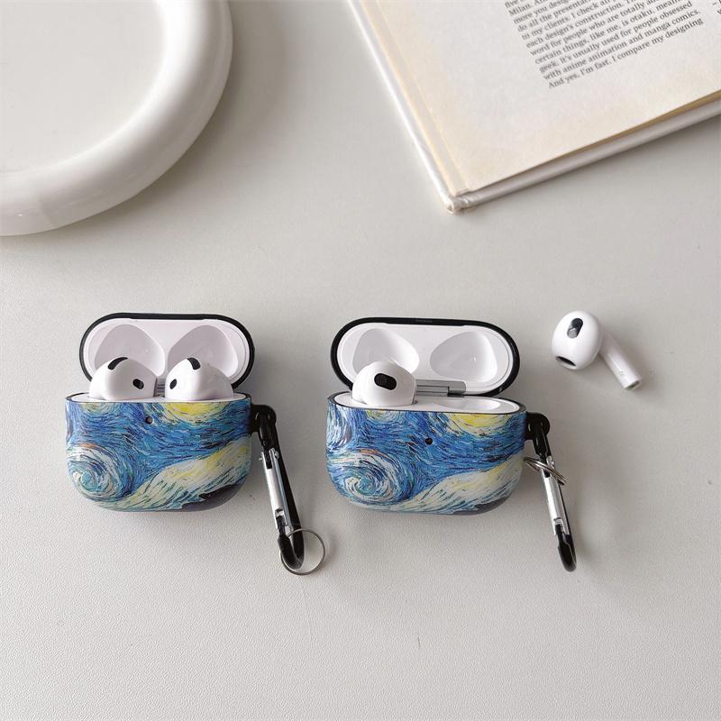 Кейс для AirPods 4 в стиле масляной живописи Ван Гога Чехол для наушников Зарядная сумка для Air Pod 2 3 4 Pro Air Pods Эстетичный дизайнерский