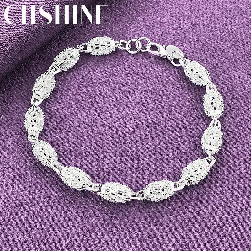 CHSHINE Браслет-цепочка из стерлингового серебра 925 пробы, полый круглый, для женщин, свадебный, модный, шарм, ювелирное изделие