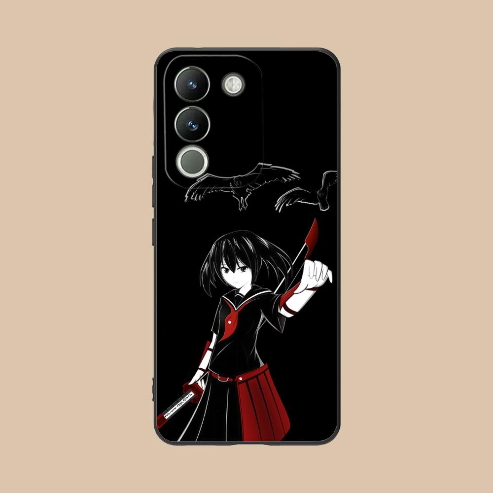 Матовый ТПУ чехол для мобильного телефона Akame Kurome для VIVO V60 V50 V40 V30 V29 V27 V25 V23 Pro Lite 5G Цветной печатный чехол