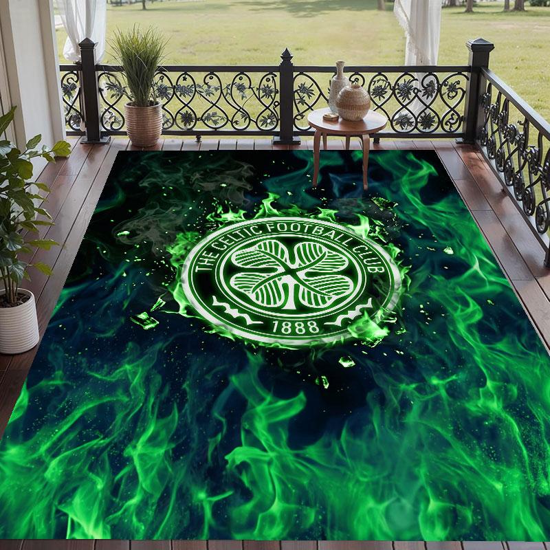 Soft Floor Carpet Celtic FC Pattern Area Rug Decorative Mat For Home Room Decoration