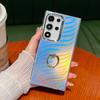 Для Samsung Galaxy S22 Ultra 5G Чехол для телефона IMD Laser Гальванизированная PC+TPU Накладка с кольцом-подставкой