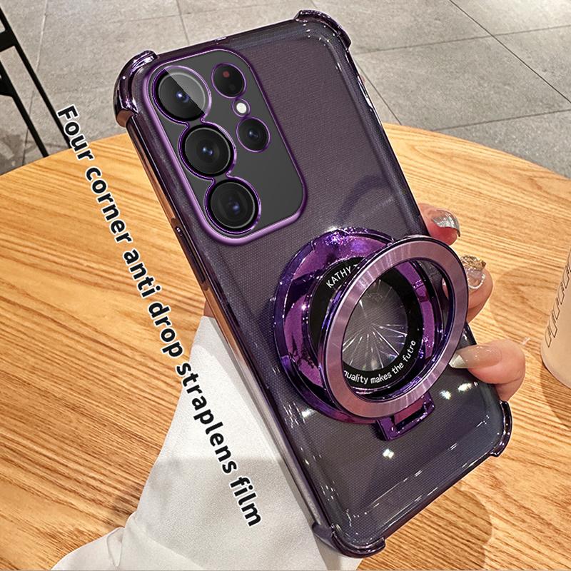 Airbag Shockproof Magnetic Stand Case for Samsung S24 S23 S22 S21 Ultra Plus S23FE A52 A14 A34 A54 A15 A55 iPhone 15 14 13 12 11 Pro Max 15 14 Plus