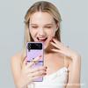 Применимо к складной защитной крышке для мобильного телефона Samsung Z Flip5 с кольцом-пряжкой, японский и корейский чехол из кожаного материала с бриллиантами, защитный чехол для задней крышки zflip4.