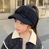 3-10 лет Детская вязаная шапка бейсболка для девочки милый бант хвост коса осень и зима теплый детский пустой верх свитер