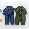 Spring Kids Denim Jumpsuits Baby Long Sleeve Overalls Children Fashion Jeans Loose Trousers Baby Boys Girls Outfit