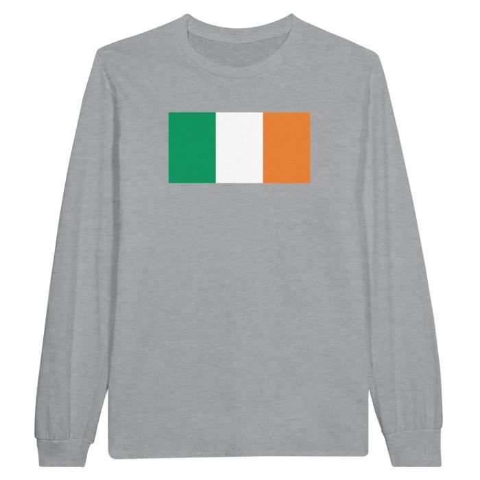 Футболка с длинными манжетами - PIXELFORMA - Drapeau de l'Irlande - 100% хлопок - Длинные манжеты - Оптимальный комфорт