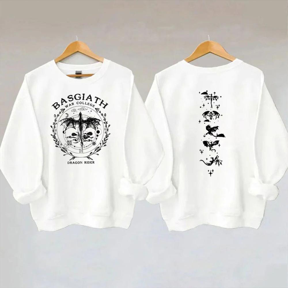 Толстовка унисекс с золотым драконом «Четвертое крыло» Basgiath War College, двусторонняя толстовка с капюшоном Dragon Rider, книжный свитер, модные толстовки для фанатов