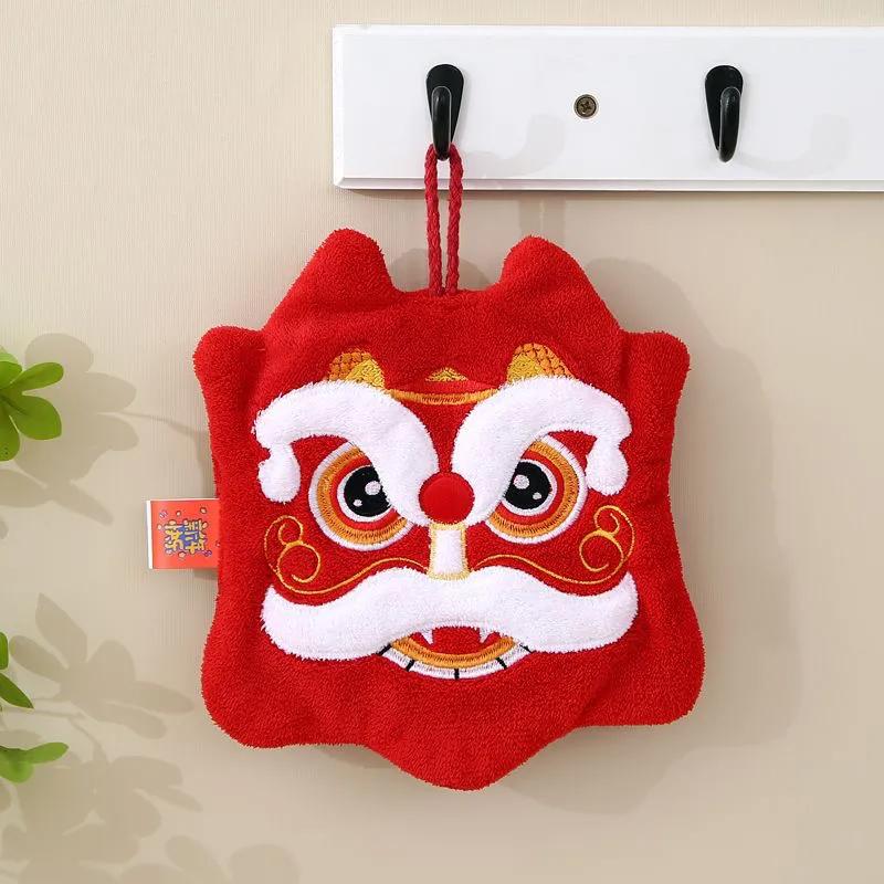 Spring Festival Hanging Towels Chinese New Year Hanging Towel Super Absorpted Wipe Cloth Kitchen Cleaning Towels