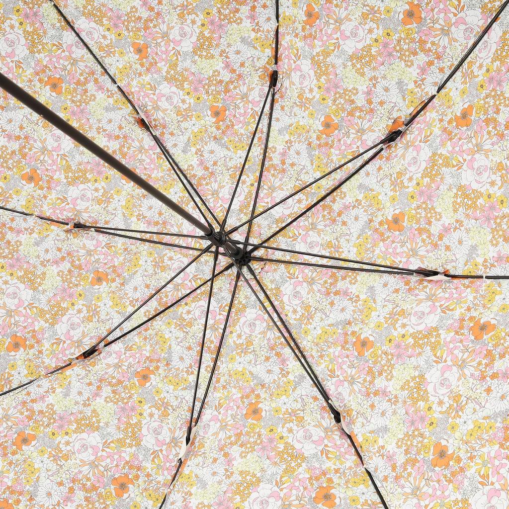 Afternoon Tea Living JN12 Parasol UV Protection and Light Blocking Long Umbrella with Small Floral Print Suitable for Sun and Ivory [100% Fabric]