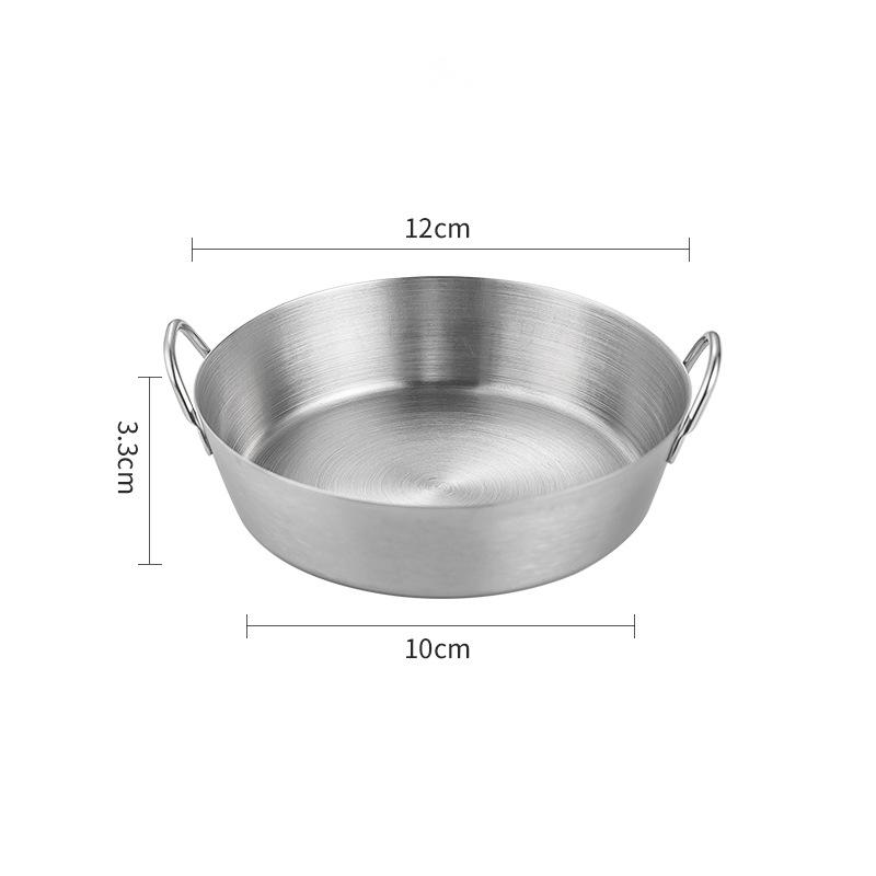 Корейская утолщенная тарелка для закусок из стали 304 с двойной ручкой, многофункциональная миска для соуса, тарелка для фруктов, кухонная посуда и инструменты