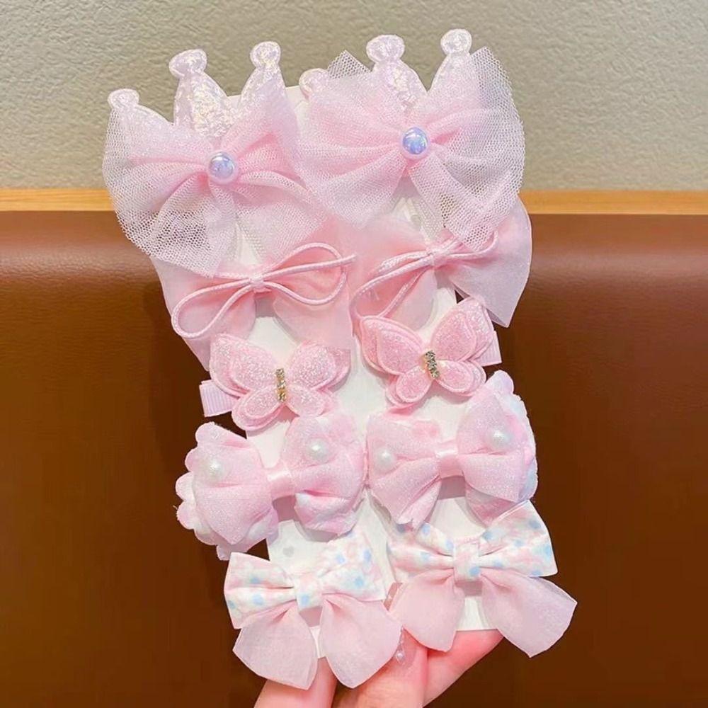 10pcs/set Sweet Hair Clip Lace Bow Headwear New Hair Accessories for Girls