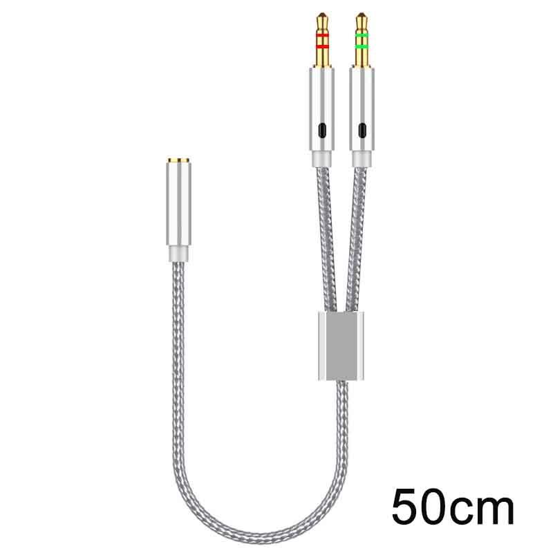 Y-25/50/100CM Headphone Microphone Audio Converter Y Splitter For Computer 3.5mm Female To 2 Dual 3.5mm Male Headphone MicGood product