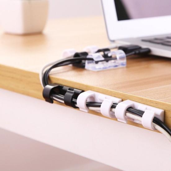 20Pcs Adhesive Data Cable Charging Wire Holder Clips Wall Desk Cord Organizer