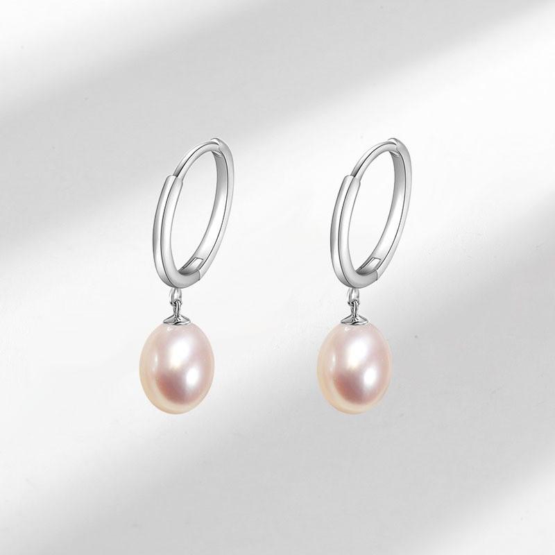 Жемчужные серьги для женщин Niche Design High-end Ins French Retro Oval Pearl Ear Buckle