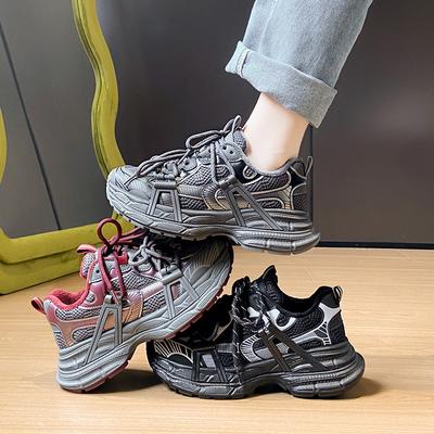 Женские зимние кроссовки на толстой платформе, теплые прогулочные туфли с подкладкой из искусственного меха, удобные кроссовки для тренировок и бега на шнуровке с флисовой подкладкой для женщин