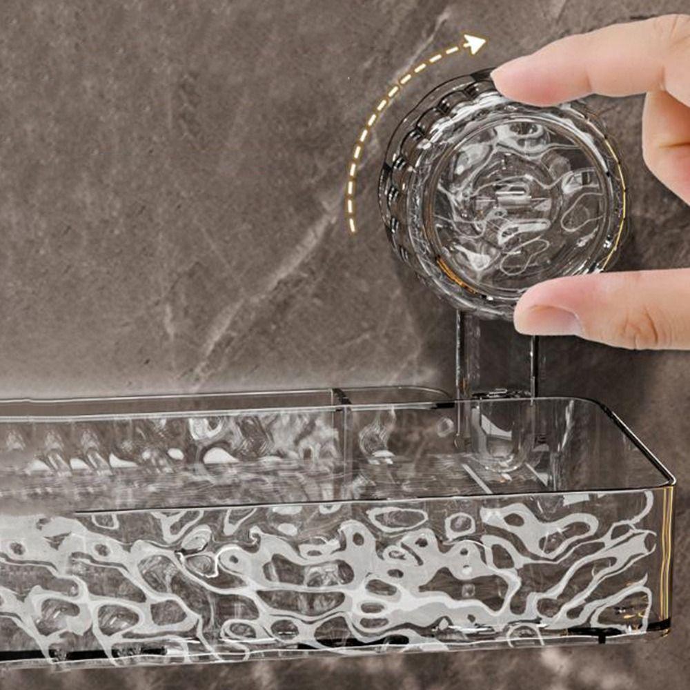 Punch-Free Shower Storage Rack Plastic Cosmetics Storage Rack Suction Cups Shower Shelves  for Home