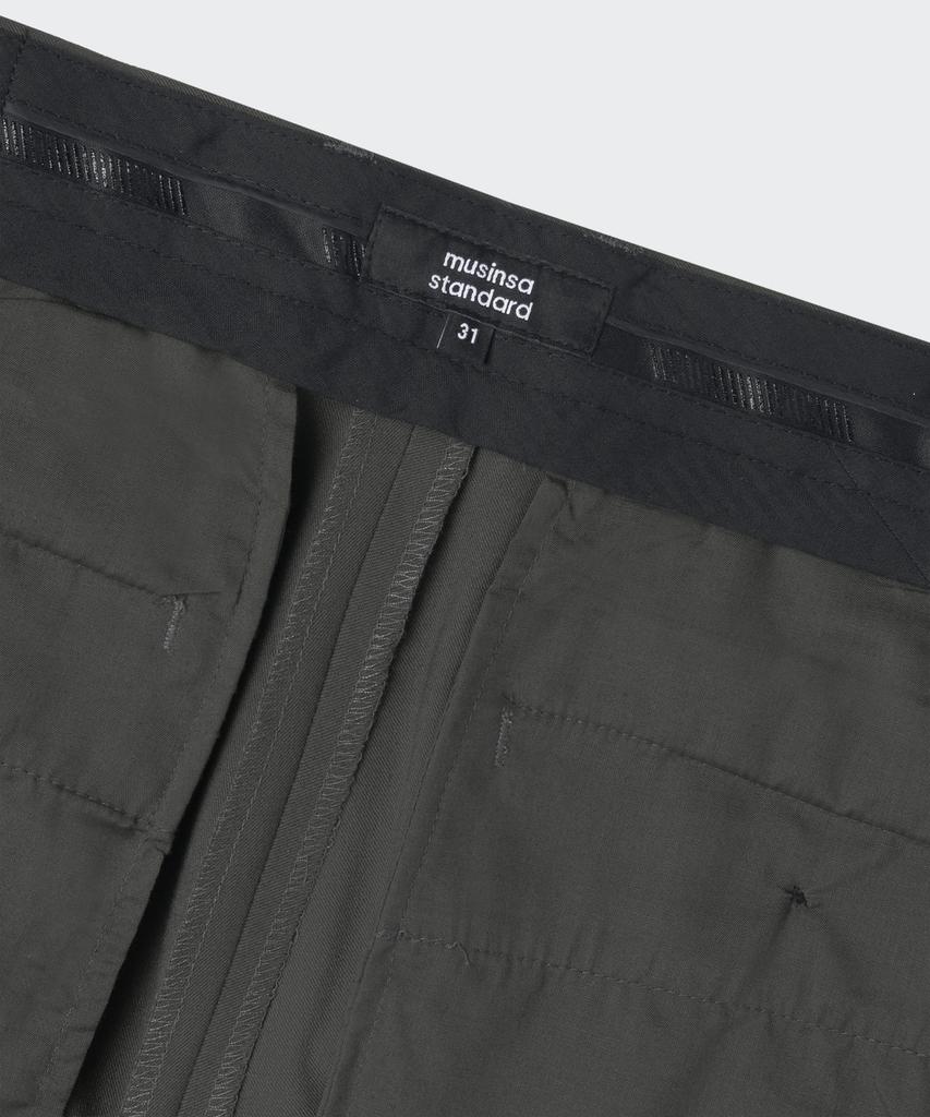 MUSINSA STANDARD Semi-Wide Hidden Banding Slacks [Light Khaki]