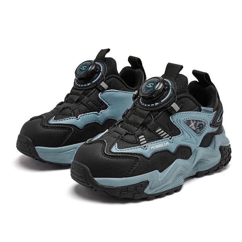 Kids Sneakers Rotary Buckle Closure Chunky Daddy Shoes PU Leather Casual Sports Shoes For Boys Girls Spring Autumn