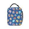 Blue Winter Owl Lunch Bag Animal Print Casual Lunch Box Travel Portable Zipper Thermal Tote Handbags For Child Print Cooler Bag