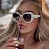 New Fashion Irregular Large Frame White Sunglasses Men's and Women's Brand Candy Color Glasses UV400 Eyewear Outdoor Goggles