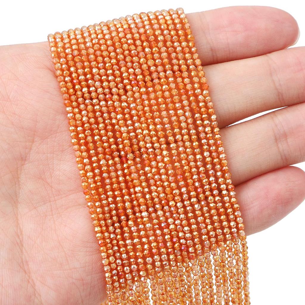 36cm Mini Glass Loose Beads Plated Color Faceted Beads For Jewelry Making DIY Necklace Bracelet Earring