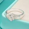 925 Sterling Silver Tentacle Round Zircon 7-10# Ring for Women Wedding Engagement Party Fashion Charm Jewelry