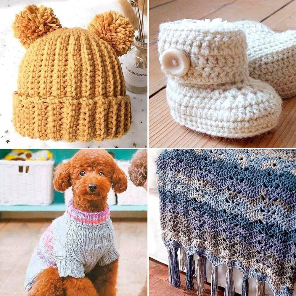 Швейные принадлежности Пряжа для плетения Крючки для вязания Крючки для вязания 100 штук Сумка для вязания Металлический крючок