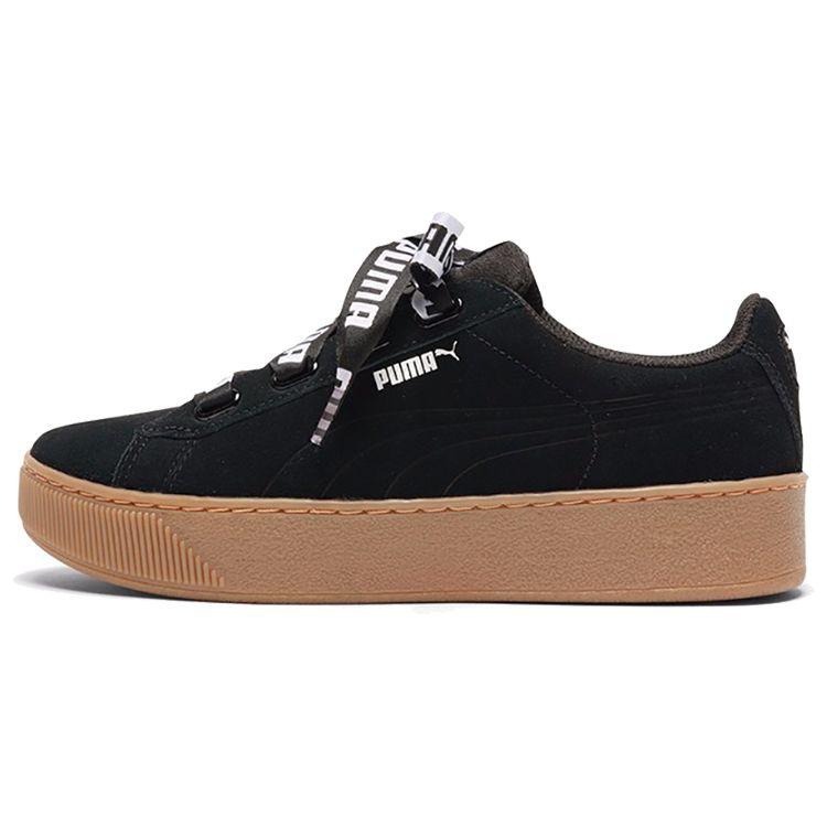 Puma Платформенные кеды Vikky на шнуровке Черно-коричневые Унисекс 365314-01
