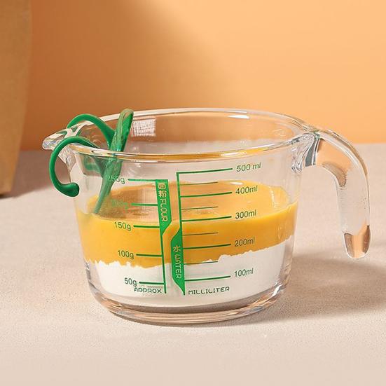 Стеклянный мерный стакан 500/1000 мл, термостойкий мерный кувшин с носиком и маркировкой, кухонные измерительные инструменты
