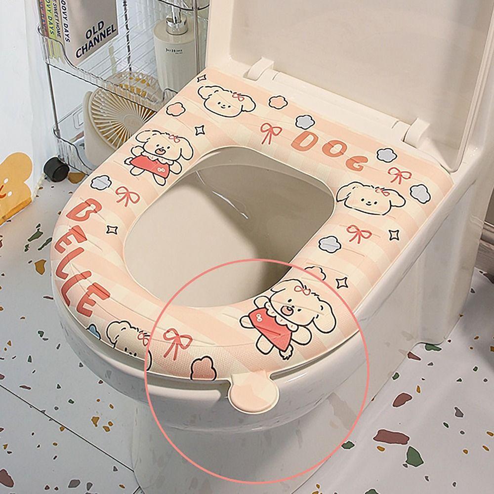 U-образный чехол на сиденье для унитаза, милое кольцо для сиденья, водонепроницаемый коврик для унитаза, моющаяся подушка для крышки унитаза, ванная комната