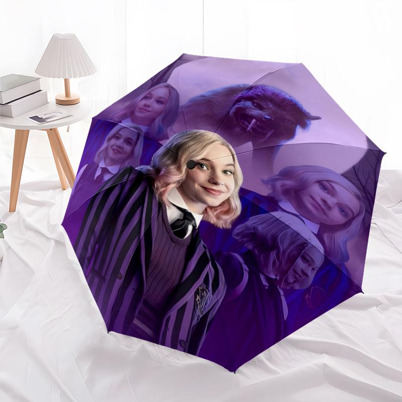 1pc Addams Family Wednesday Enid1 Umbrella, Sun Protection, And UV Shielding. It Has Eight Sturdy Ribs for Outdoor Use And Perfect Gift