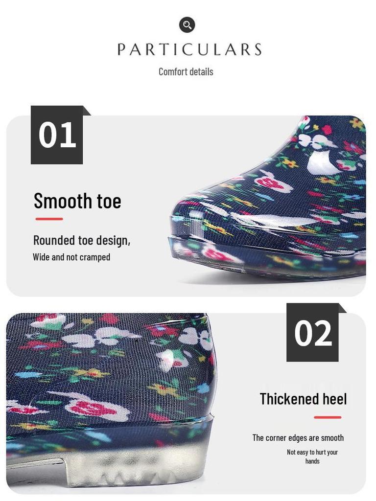 Женские хрустальные износостойкие камуфляжные резиновые сапоги - Модная, нескользящая, всесезонная уличная обувь.