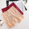 S-XXL Lace High Waist Boyshort Underwear Women's Sexy Hollow Out Solid Color Lingerie Transparent Stretchy Boxer Panties