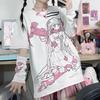 Y2k Harajuku Kawaii футболки женские японская мода готическая уличная одежда свободные футболки с мультяшным принтом мягкая весна для девочек