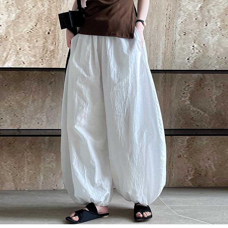 Объемные шорты Летняя элегантная мода Женские брюки-фонарики Повседневные свободные дышащие хлопковые брюки с широкими штанинами