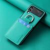 multifunction Card Slot Lychee leather Phone Case for Samsung Z Flip 6 5 4 3 7 5G Ring Holder Shockproof Back Cover for Z Flip6