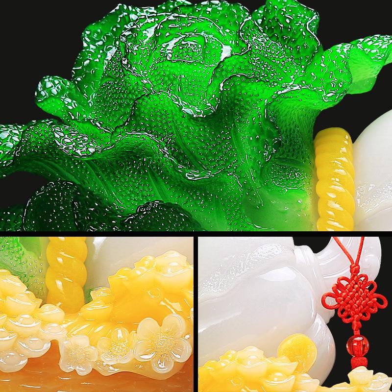 Креативная фигурка из смолы «Сто богатств» в виде капусты - подарок для дома и офиса